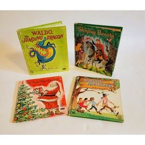 Vintage Tell-A-Tale Whitman Hardcover Childrens Fairy Tale Books. Lot of 4.
